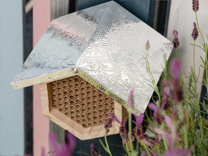 Rivajam Beekeeper Pro Mach II Mason Bee House - Strong + Waterproof Bee Hotel & Insect Habitat - Replaceable Mason Bee Tubes Filled Bee Houses for the Garden - Pollinator House Gardening Gifts