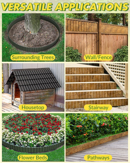 Velway Corrugated Metal Garden Edging - 6" H x 40Ft Sturdy Landscape Edging Border for Lawn, Flower Bed, Paver Edging and Garden Fence - Rusty