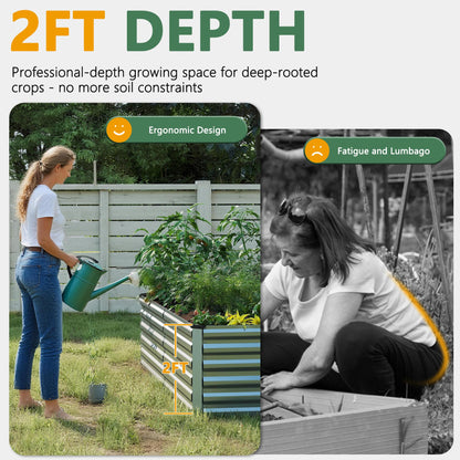 FOOWIN Raised Garden Bed with Arch Trellis for Climbing Plants,Galvanized Raised Garden Bed,Planter Boxes Outdoor for Vegetables Flowers Herb,478 Gallon Capacity Silver
