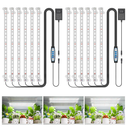 Wiaxulay Grow Light, 360 LEDs Full Spectrum Plant Light for Indoor Plants, 6 Bars/16 in Grow Light Strip with Auto Timer 6/12/16 Hrs, 3 Switch Modes, 5 Dimmable Levels for Green House Hydroponics