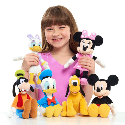 Disney Junior Mickey Mouse and Minnie Mouse Beanbag Plushie 2-Pack Stuffed Animals, Kids Toys for Ages 2 Up by Just Play