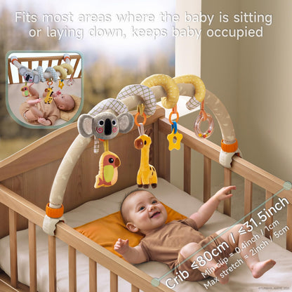 TUMAMA 2 in 1 Spiral Car Seat Toys Arch Stroller Toy Baby Hanging Toys with Clip Adjustable Detachable Sensory Travel Crib Bouncer Bassinet Activity Toys for Babies 0 3 6 9 12 24 Months