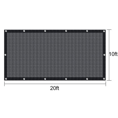 FEPITO Heavy-Duty Mesh Tarp 10ftx20ft Black Mesh Shade Net Cover for Patio, Fences, Garden, Dump Trucks