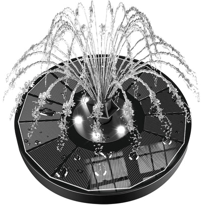 SZMP Solar Water Fountain Upgraded 100% Glass Panel, 3.5W Solar Powered Fountains Built-in 2000 Battery with 7 Nozzle & 4 Fixer, Solar Fountain Pump for Bird Baths, Pond, Outdoor