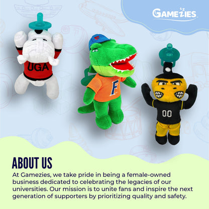 Gamezies Baby Boy and Girl Silicone Baseball Plush Pacifier Removable, Washable Plush ToyCPSIA Tested, BPA-Free 0-6 Months