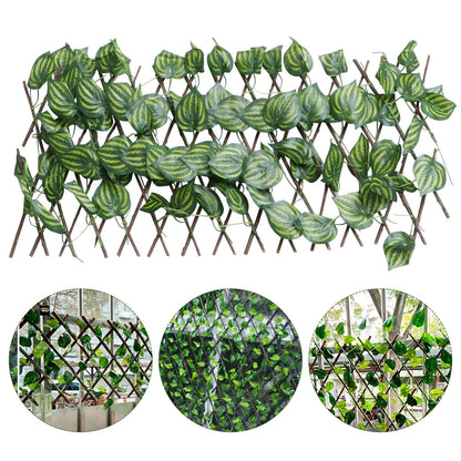 IDEANATEGRATE Simulated Plant Fence Decorative Garden Privacy Screen Balcony Outdoor Green Leaf Expandable Fence Panel for Yard Patio Landscaping