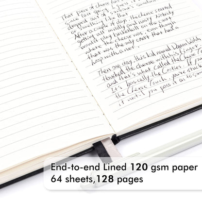 24 Pack Journal Notebook for Work, Feela Business Notebook Bulk Hardcover Lined Writing Journal with Pen Holder for Men Women Note Taking, with 24 Black Pens, 120 GSM, 5.1”x8.3”, A5, Black
