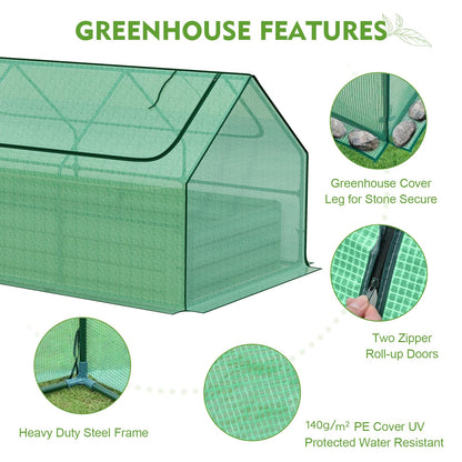 BPS Raised Garden Bed Set, 6x3x1 FT Metal Bottomless Flower Bed with PE Cover for Outdoor Planting, Green