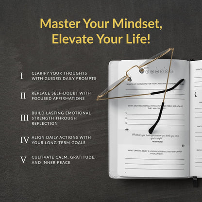 Foundations of Self Mastery Journal – Guided Daily Planner for Men & Women | Goal Setting, Gratitude, Manifestation, Affirmation, Reflection, Mindfulness, Productivity & Personal Growth (White)