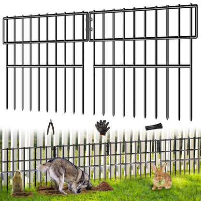 39.5ft(L) X 13in(H) Animal Barrier Fence, 28 Panels No Dig Fence for Dogs, 1.52IN Gap Anti Digging Dog Barrier, Rustproof Metal Garden Edging Border Defense for Outdoor, Yard, Lawn