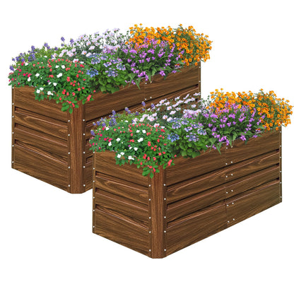 SnugNiture Galvanized Raised Garden Bed 6x3x2FT and 4x2x2FT Outdoor Large Metal Planter Box Steel Kit for Planting Vegetables, Flowers
