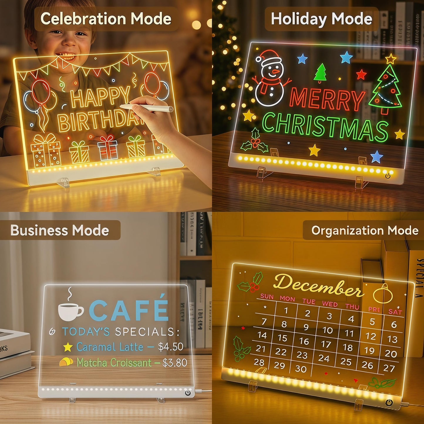 Led Drawing Board for Kids, 16.5IN Light Up Writing Tablet, Doodle Glow Dry Erase Drawing Pad with 11 Light Effects, Birthday Kindergarten Graduation Gifts for Kids Girls Teens, Stencils & 12 Markers