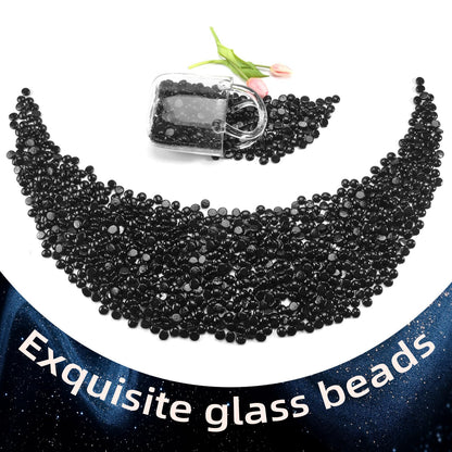 RUOJAS 10 Pounds Onyx Black Fire Glass Beads 3/4 Inch Firepit Gems for Fire Pit Table, Fireplaces, Fire Bowl, Garden Landscaping & DIY Crafts
