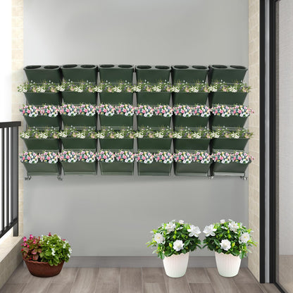 choayun Vertical Wall Planter, Stackable Wall Garden Planter with 30 Pockets for Indoor Outdoor, Self-Watering Hanging Wall Planters, Wall-Mounted Plant Pot Holder for Herbs Vegetables Fruits