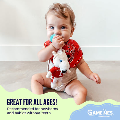 Gamezies Baby Boy and Girl Silicone Baseball Plush Pacifier Removable, Washable Plush ToyCPSIA Tested, BPA-Free 0-6 Months