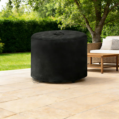 POMER Fire Pit Cover,30inch Round Fire Pit Cover for BALI OUTDOORS Gas Firepit Table Waterproof Propane Gas Fire Pit Column Cover - 30" D x 25" H