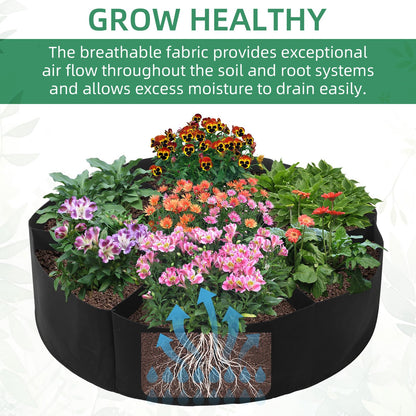 LITLANDSTAR 100 Gallon Plant Grow Bags, Heavy Duty Thickened Nonwoven Fabric Pots Round Raised Garden Beds Planter Pots with 7 Grids, Breathable Growing Bags for Indoor and Outdoor Planting