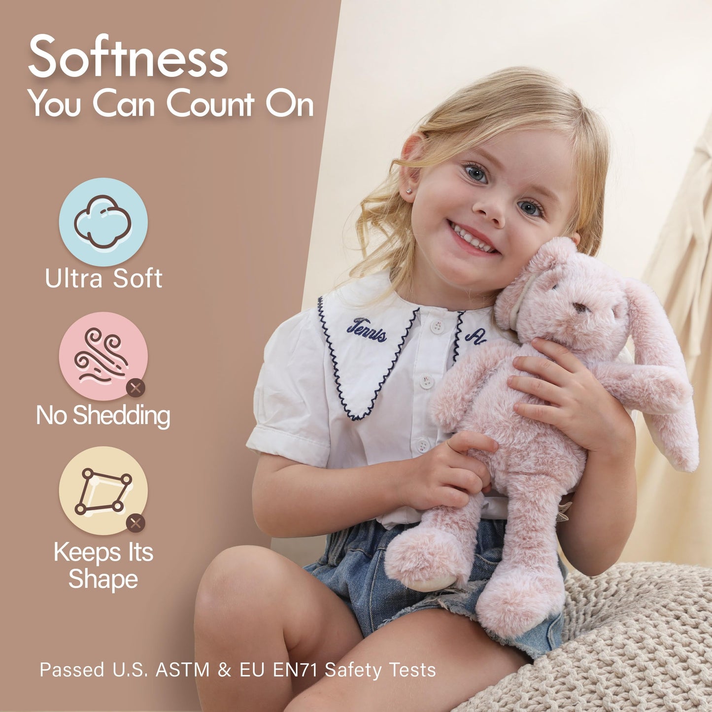 Moonkie Hug & Go™ Bunny Toddler Backpack – Soft Plush Bag with Detachable Toy for Girls Aged 2–4 | Perfect for Daycare, Travel & Birthday Gifts