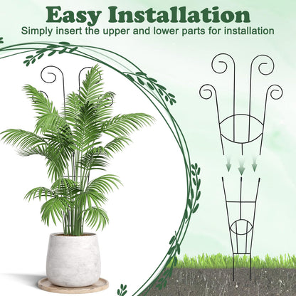 4 Pack Metal Trellis for Climbing Potted Plants Indoor Outdoor - 30 Inch Rustproof Garden Stakes, Plant Support for Monstera Pothos Ivy Hoya Vines, Potted Houseplant