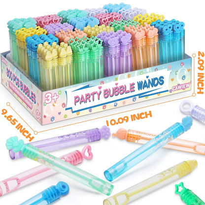 Kids Bubble Party Favors, 300 Pack Mini Bubbles Bulk with Gift Box, Pastel Bubble Wand Sticks for Party Toys, Birthday Supplies, Wedding Decorations, Carnival Prizes, Goody Bag Fillers Stuffers