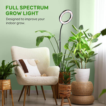 LPMZMBL One Head Grow Lights for Indoor Plant Full Spectrum, Plant Lights for Indoor Growing with 3/9/12 Timer, 5 Dimmable Levels, Height Adjustable 16.5''-68", Strong Base for Large Plants