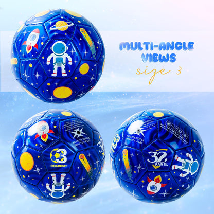 EVERICH TOY Kids Soccer Ball Size 3 for Toddlers Kids 2-5 5-8 - Glitter Cartoon Design with Pump Deflated - Sports and Outdoors Toys Games - Easter Basket Stuffers Birthday Gifts for Boys Girls