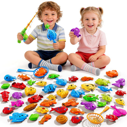 Magnetic Fishing Toy for Kids 3-5, Magnetic Fishing Game for Kids Ages 4-8, Water Table Toys with Fishing Rod Set, Outdoor Plastic Floating Fish, Kids Bath Pool Fishing Water Toys for Baby Boys Girls
