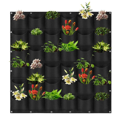 Living Wall Planter | 36 Pockets Vertical Gardening Greening Flower Container,Hangable Grow Bags,for Vegetable Tomato Yard Outdoor Indoor Fence Home Balcony