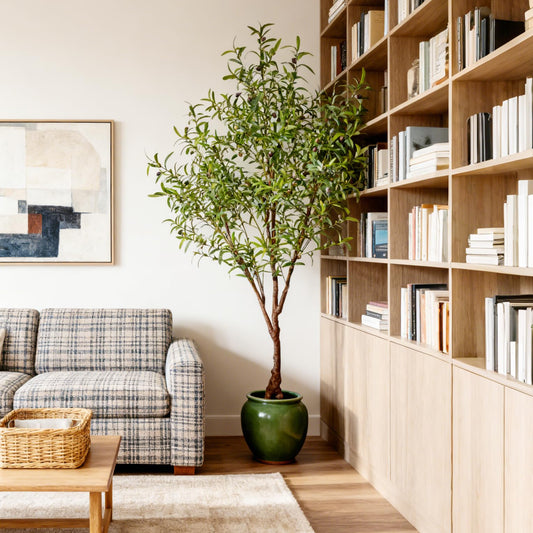 Niwellveb 6.5 Ft Artificial Olive Tree - Tall Fake Plants for Living Room, Realistic Faux Indoor Plants with Pot, Decorative Trees for Home Office, Bedroom & Foyer Decor