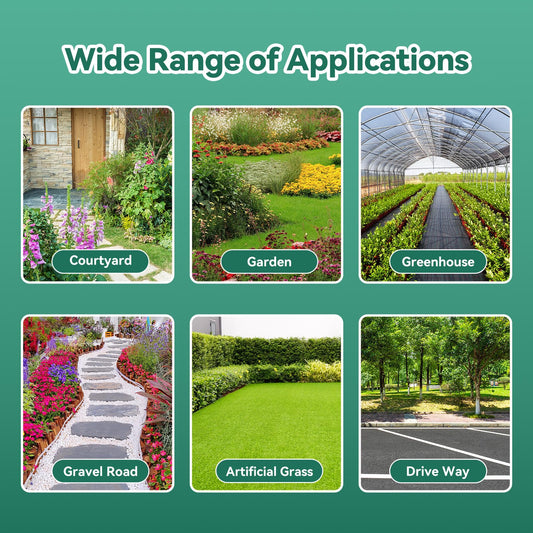 Domusensus 3ftx180ft Weed Barrier Landscape Fabric Heavy Duty 3.2oz, Woven Geotextile Weed Blocker Landscaping Fabric, Ground Cover Weed Control Mat, Commercial Weed Cloth Garden Bed Liner