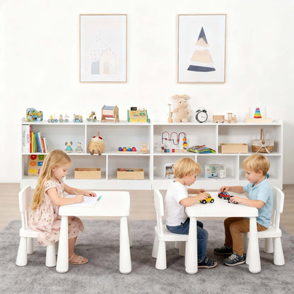 Leeshyah 5-Section Wooden Toy Shelf for Kids, Montessori Shelf Storage with Open Shelving & Customizable Layout | Safe, Sturdy Design for Kids Room, Classroom & Playroom White