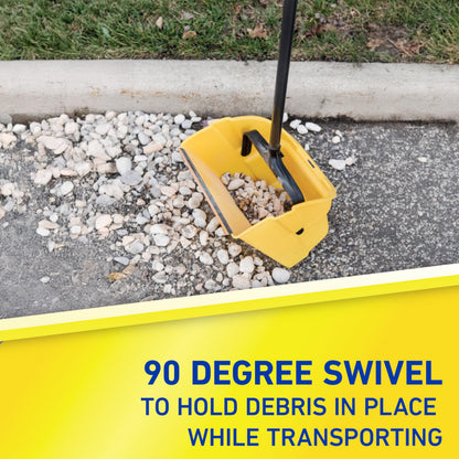 Quickie Debris Dustpan with Handle, Jumbo Debris Pan, Trash Collection for Industrial/Professional Cleaning