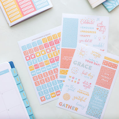 Passionate Penny Pincher Home Planner Sticker Book 1st Ed | Pack of 15 | 766 Total Stickers | Assorted Sizes | 5x7 Sheets | Gold Foil Stamping | Fun Stickers for Home Planners, Journals and More