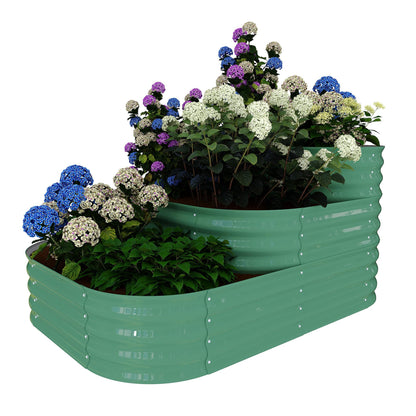 Galvanized Raised Garden Bed Kit – 61x42x31 in Outdoor Planter Box for Vegetables, Herbs & Flowers. Modular 3-In-1 Raised Garden Beds Outdoor with Open Base, Garden Box and Planters for Plants