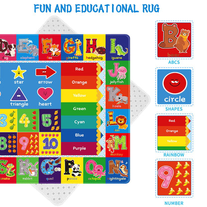 LTKOUGFAM Kids Rug for Playroom, 5'X7' ABC Educational Play Mat, Non-Slip Soft Rugs for Kids Room, Toddler Baby Nursery Floor Rug for Bedroom, Classroom, Alphabet Carpet for Boys Girls