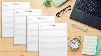 Better Office Products To Do List Notepad, 8.5" x 11", Planning Note Pad, 50 Sheets, Daily Agenda Productivity Checklist Organizer, (4 Pack)