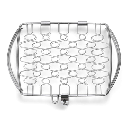 Weber Stainless Steel Fish Basket – Flexible Wire Design for Grilling Fish, Vegetables & Small Meats, Elevates Food from Grates, Dishwasher‑Safe, Fits All Grill Sizes