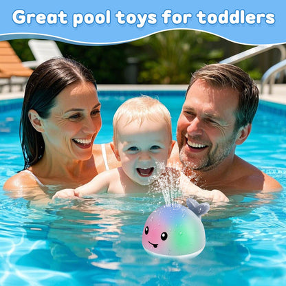 ANGGIKO Baby Boy Bath Toys, Pool Water Table Toy for Babies 1 Year Old Boy Gifts, Toddler Bath Toys for Kids Ages 1-3, Light Up Whale Bath Toy Sprinkler Summer Bathtub Fountain Baby Toy 6-12-18 Months