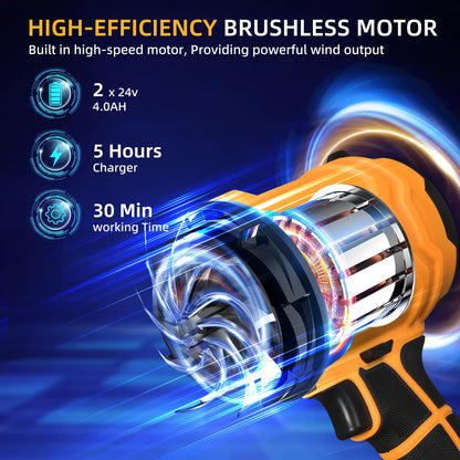 Leaf Blower Cordless, Handheld Leaf Blower with Battery and Charger, Handheld Leaves Blower Dryer Air Blowers for Patio Cleaning, Orange
