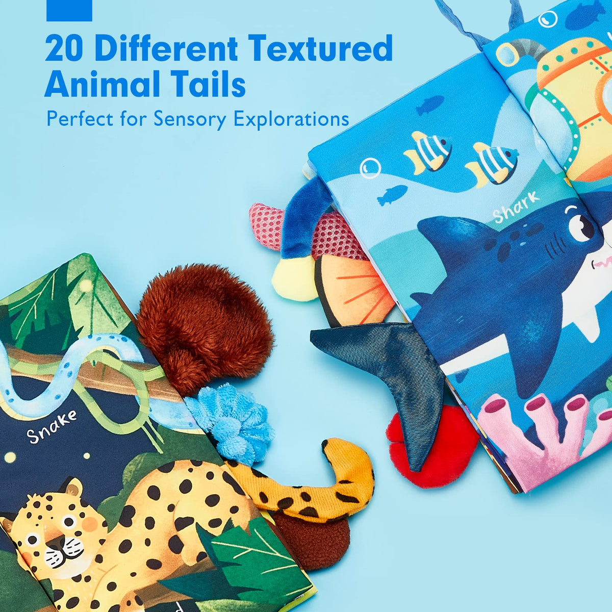 hahaland Baby Books for Baby Shower Gifts - 2PCS - Baby Toys 0-6 Months - Touch & Feel Tummy Time Sensory Soft Books for Babies 0-12 Months, Stroller Travel Toys