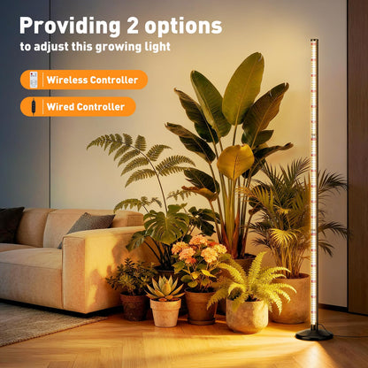 BlumWay 65 Inch Grow Lights for Indoor Plants,36W,660nm+3000K+6000K, 336 LEDs Full Spectrum LED Standing Plant Lights with 2 Timers and 10 Level Dimming Detachable Plant Growing Lamps for Greenhouse