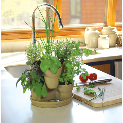EMSCO Bloomers Stackable Flower Tower Planter – Holds up to 9 Plants – Great both Indoors and Outdoors – Terra Cotta
