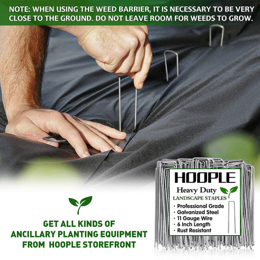 HOOPLE 3ftx180ft Heavy Duty Weed Barrier Landscape Fabric, Non Woven Geotextile Fabric for Weed Control, Driveways & Gardens | Commercial Grade Ground Cover with High Permeability, Cut to Size by Yard