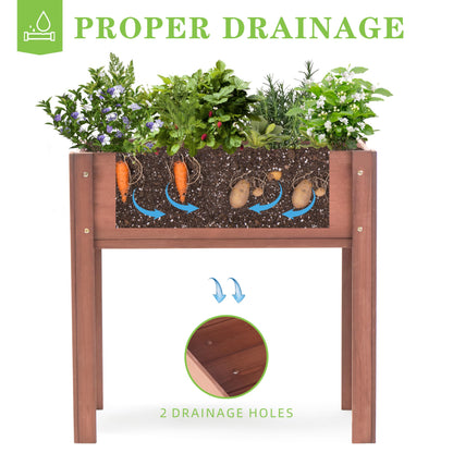 Raised Garden Bed with Legs, 31x16x31'', Outdoor Wood Elevated Planter Box, Thick Legs, w/Liner