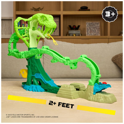 Monster Jam Mini Jams, Cobra’s Crazy Escape 28” Motorized Playset, 2 Exclusive Die-Cast ThunderROARus and JCB Digatron Monster Trucks, Kids Toys for Boy and Girls Ages 3 and up