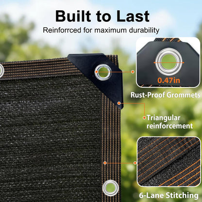 LCYFBE Garden 90% Shade Cloth, 6 x 12 FT Shade Mesh Tarp with Reinforced Grommets, Black Outdoor Sunblock Shade Cloth Cover for Plants, Greenhouse, Patio, Chicken Coop, Sun Shade Net