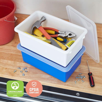 ECR4Kids Cubby Storage Bin with Lid, Multipurpose Organization, Assorted, 10-Piece