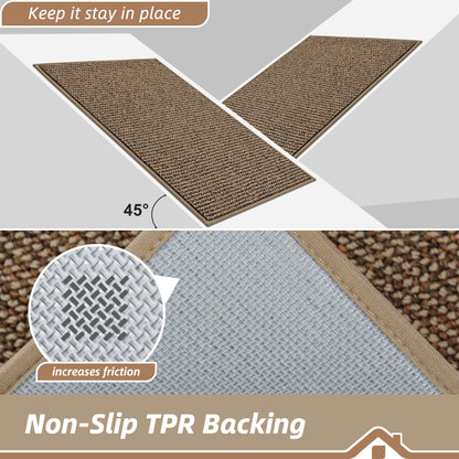 BEQHAUSE Dirt Trapper Door Mat 24" x 36", Non-Slip Washable Doormats Entrance Mat, Dirt Resistant and Absorbent Welcome Mat, Low Profile Floor Mats for Front Back Door and Entryway, Beige