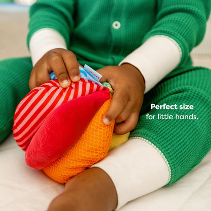 HABA Rainbow Baby Ball - Machine Washable Sensory Toys - Ideal Baby Toy for Teething, Tummy Time Toys for Ages 6 Months & up