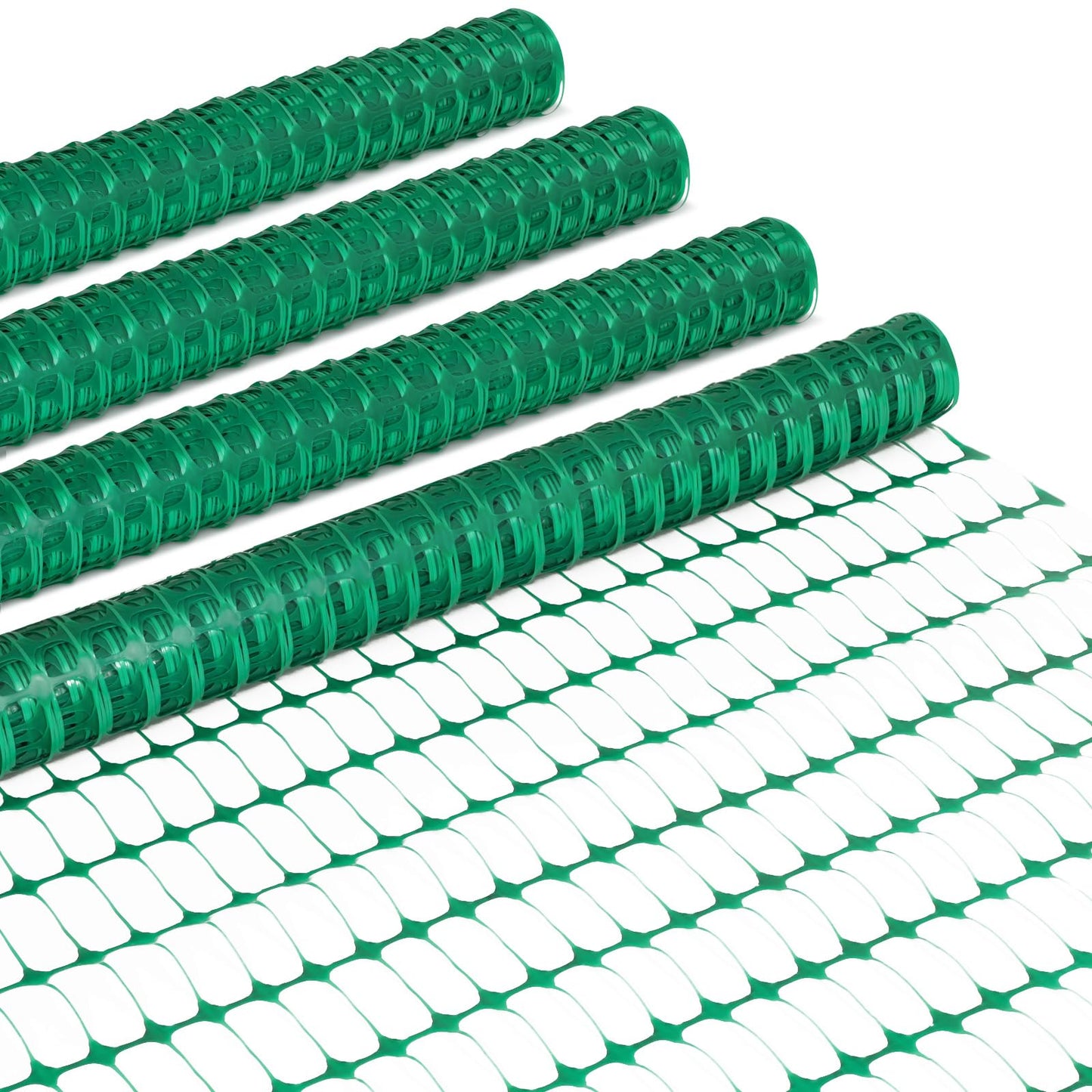 Landical 4 Roll Plastic Garden Fence 4 x 100 Ft Green Temporary Fencing Roll Outdoor Snow Fence Safety Construction Barrier Garden Netting for Patio Yard Plant Pet